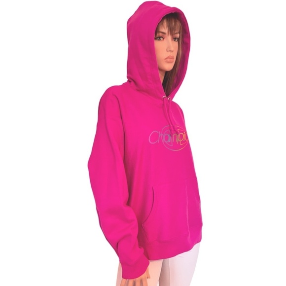 Champion Cotton Hoodie Kangaroo Pocket Sweater Graphic Fitness Bubblegum NWOT - Picture 6 of 15